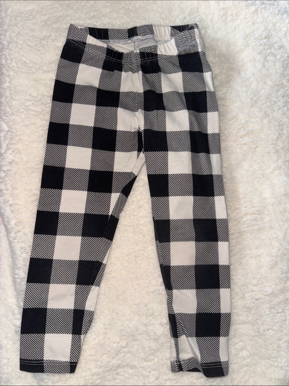 Cat & Jack Black and White Buffalo Plaid Leggings